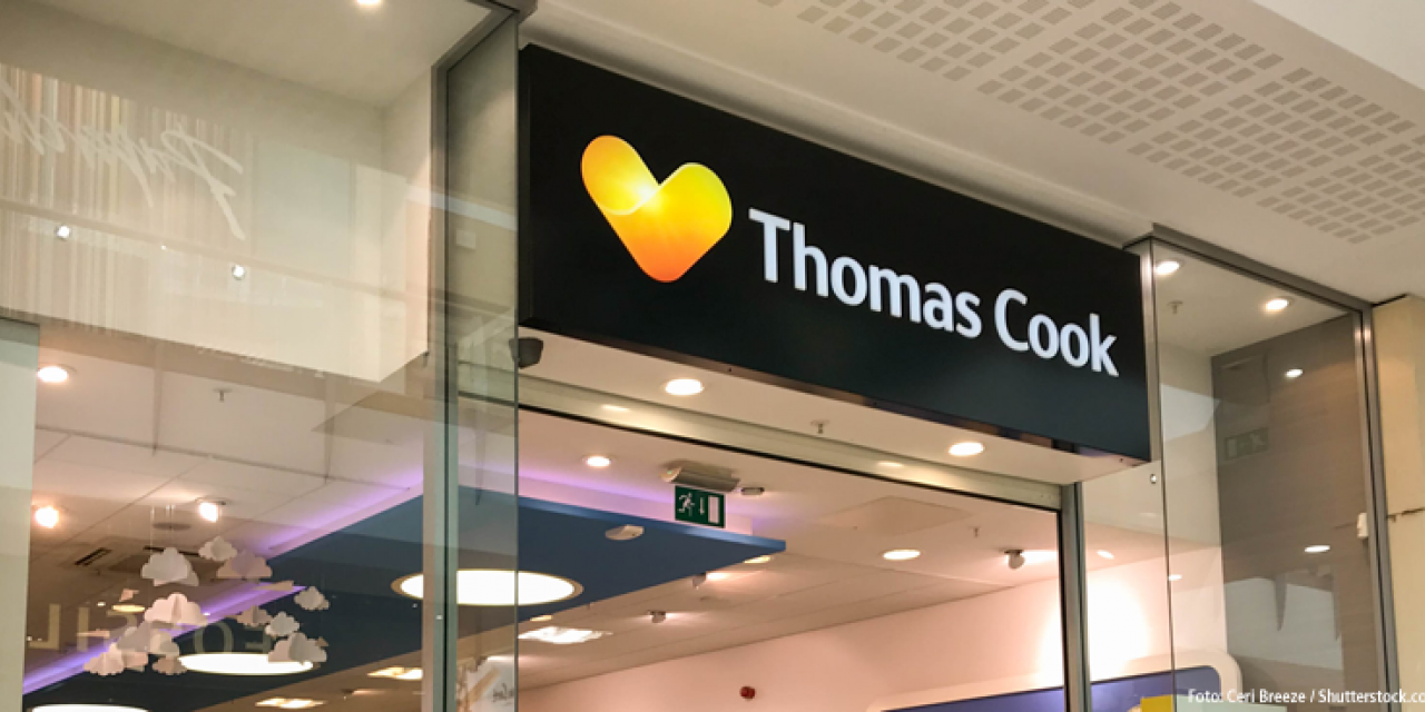 Thomas Cook travel shop entrance sign