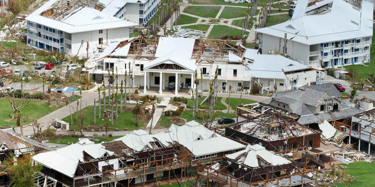 Vom Hurricane Irma zerstörte Gebäude des Resorts Anse Marcel auf St.Martin