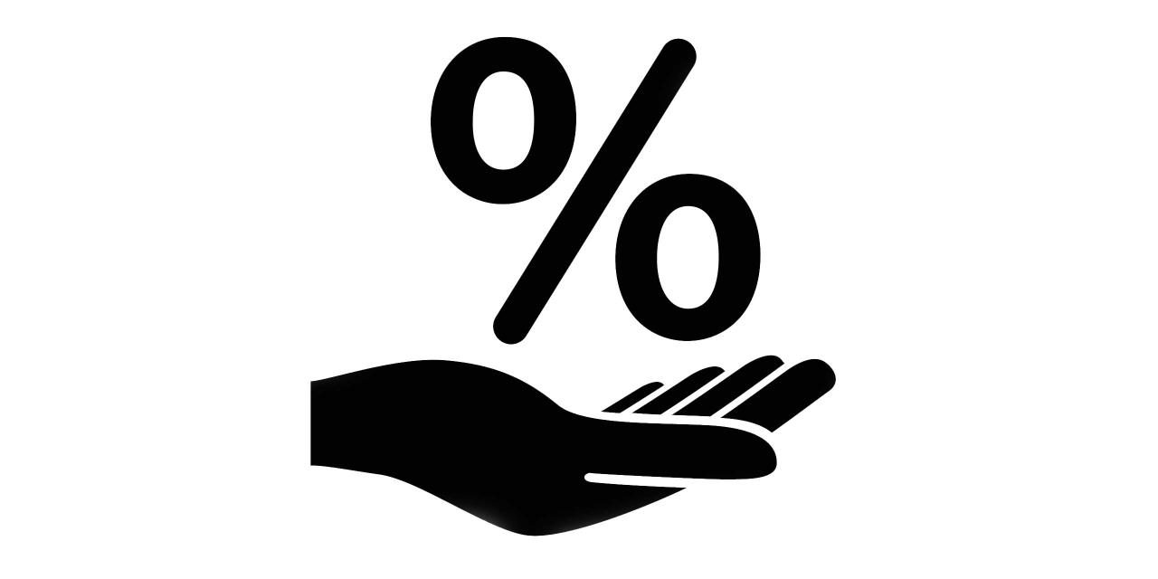 Provision: Grafik zeigt Prozente auf die Hand