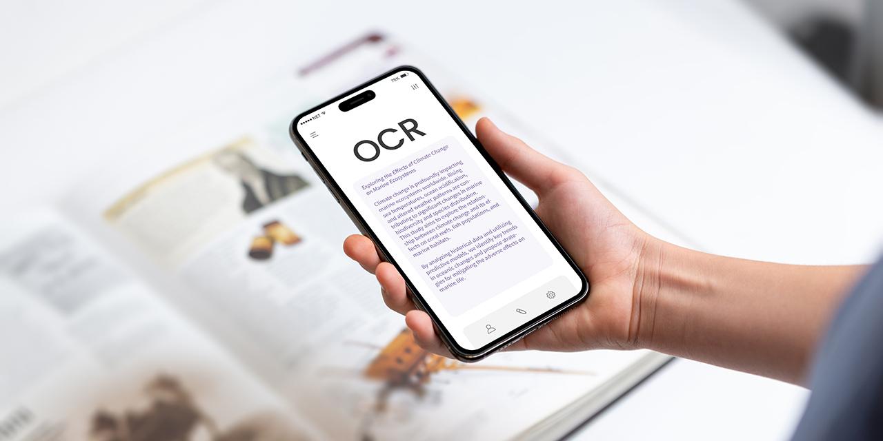 OCR Optische Texterkennung Smartphone Buch