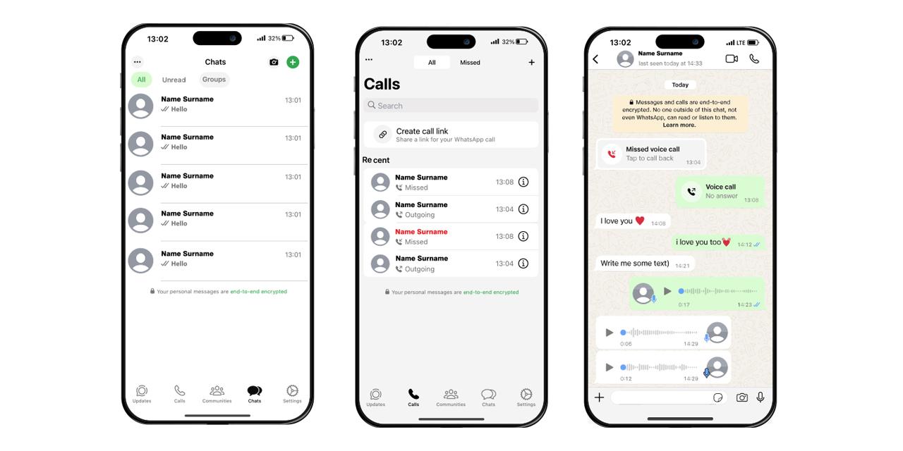 Whatsapp Smartphone Display Kontakte Anrufe