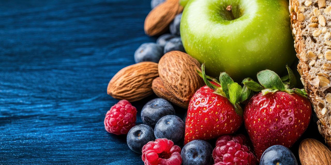 Apfel, Vollkornbrot, Heidelbeeren