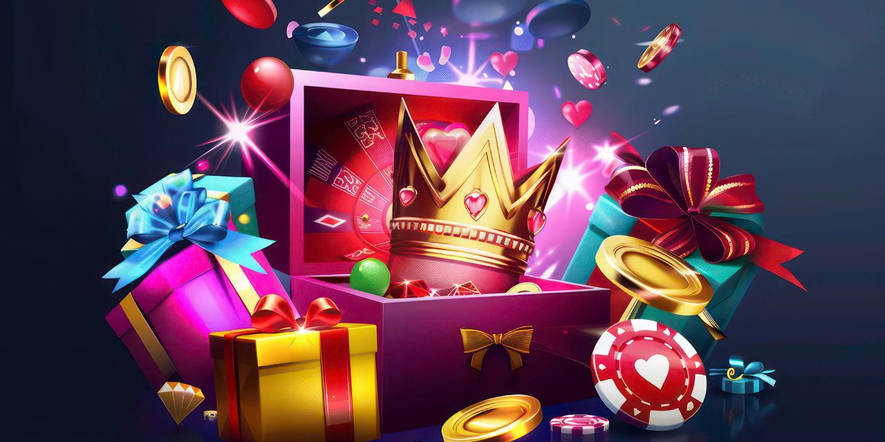 Geschenkbox Glücksspiel Casinochip Bonusmünzen Goldkrone Diamanten