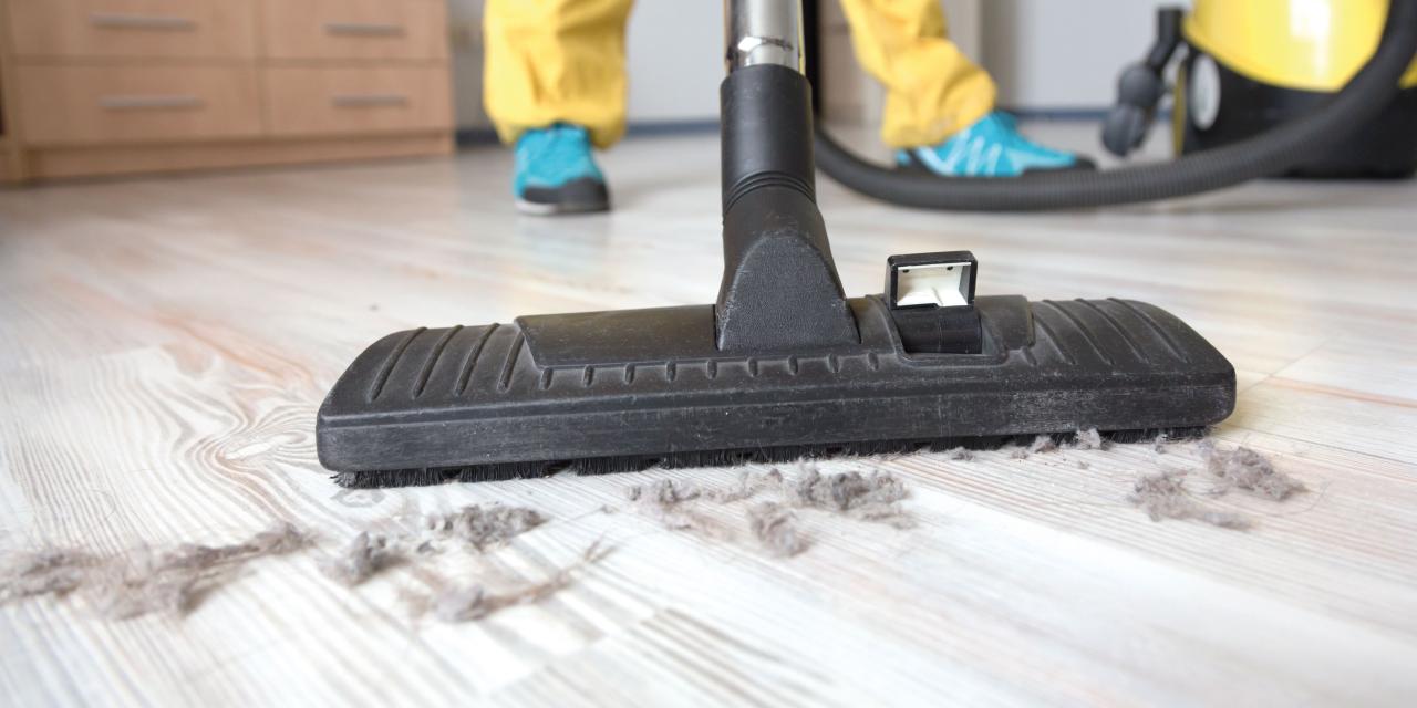 Staub wird eingesaugt