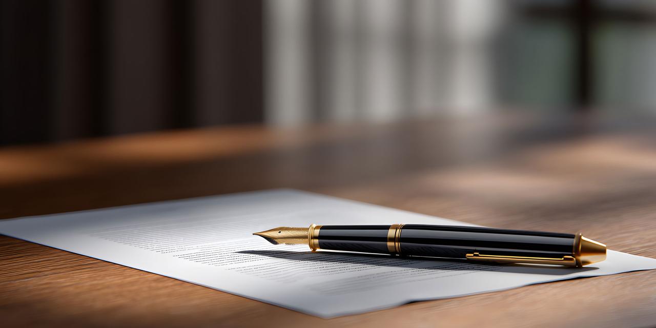 Schwarz-goldene Füllfeder liegt auf einem Blatt Papier, beides auf braunem Schreibtisch, unscharfer Hintergrund.