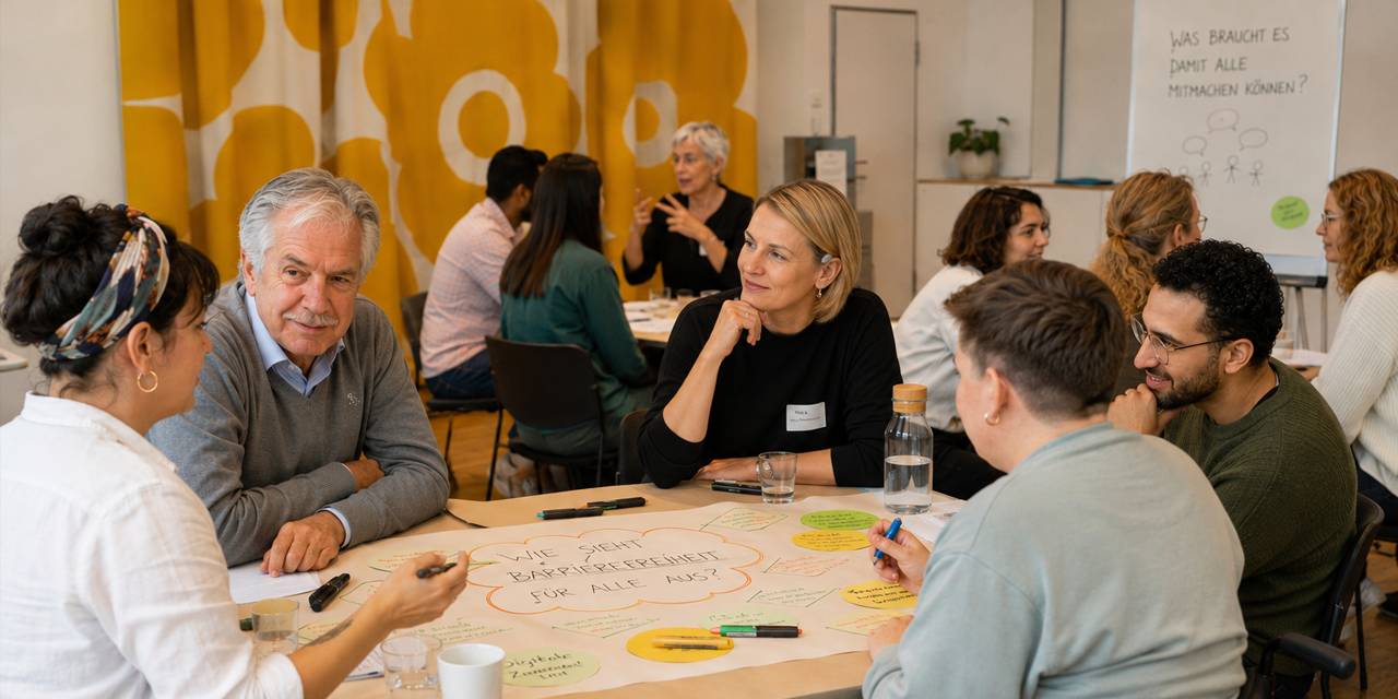 Ein Workshop zum Thema Barrierefreiheit und Inklusion.