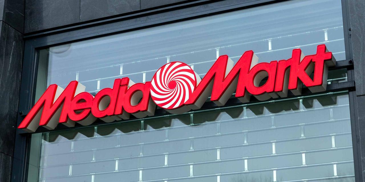 Schriftzug von MediaMarkt auf einem Shop