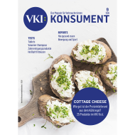 Das Coverbild von KONSUMENT 9/2026 zeigt Brote mit Cottage Cheese