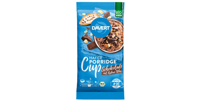 Foto von Davert Bio-Porridge Cup Schokolade mit Kakao Nibs