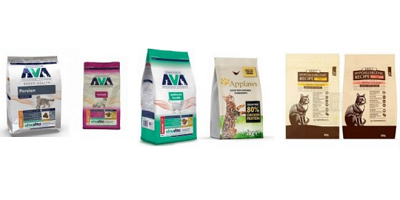 Fotos von Trocken-Katzenfutter von AVA (Pets At Home), Applaws und Sainsbury’s