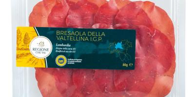 Bresaola della Valtellina g.g. A.: Rinderschinken in durchsichtiger Verpackung