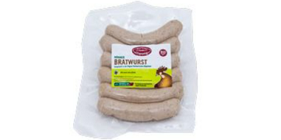 Hofer ZZU BIO Mini Geflügel Bratwürstel, Sorte Hühnerbratwurst