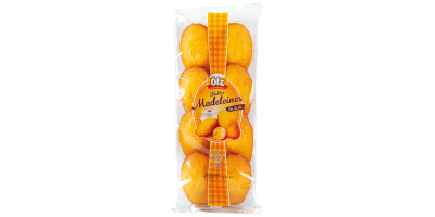 Ölz Butter Madeleines. durchsichtige Verpackung, 8 Stück Kuchenteilchen