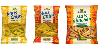 Alnatura Mais-Chips und Maisröllchen