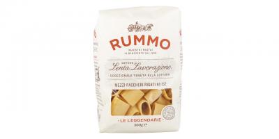 Rummo Pasta Rigati: Nudeln über Sichtfenster erkennbar, ansonsten blickdichter Verpackung