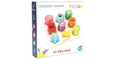 Produktverpackung des Formen-Lernspiels von mytoys (Le Toy Van Petilou Sensory Shapes)