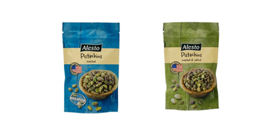 Verpackungen der Produkte Alestio Pistachios salted & roasted 70g