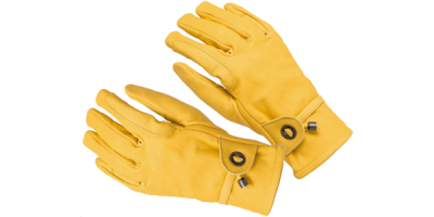 Gelbe Lederhandschuhe