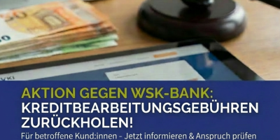 WSK-Bank: Geld zurück - Kreditbearbeitungsgebühren