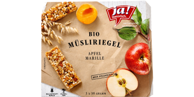 Ja! Natürlich Bio Müsli-Riegel: Riegel kürzer als abgebildet 