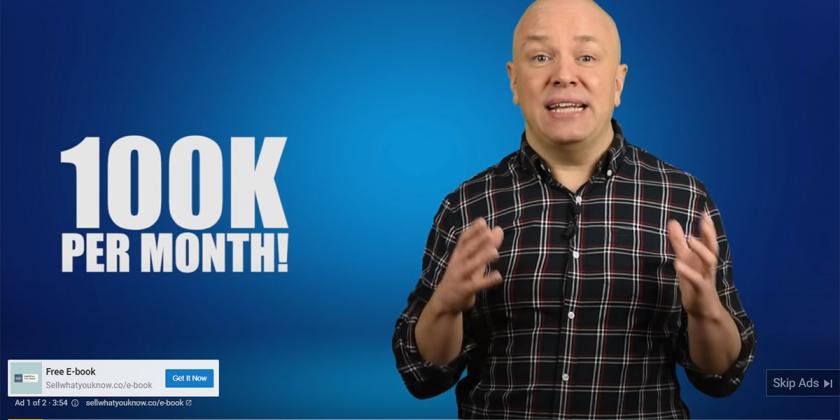 Screenshot of Alex Smale ad on YouTube