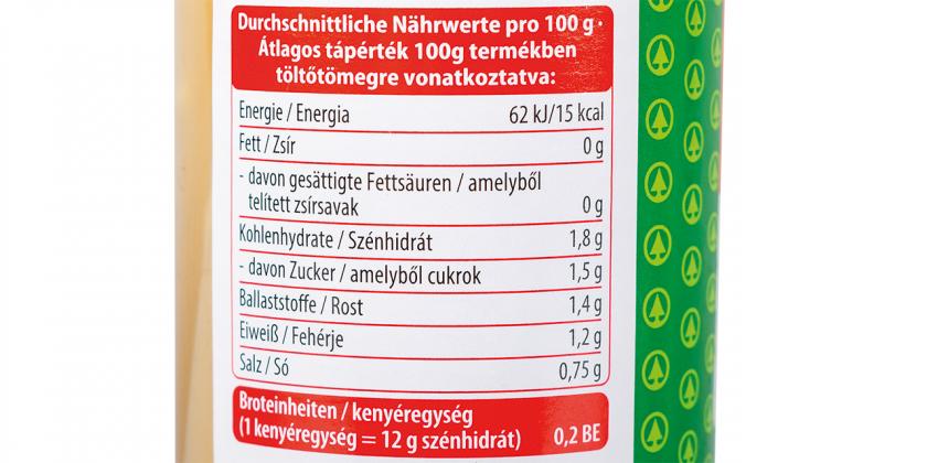 S-Budget-Naehrwert: Etikett