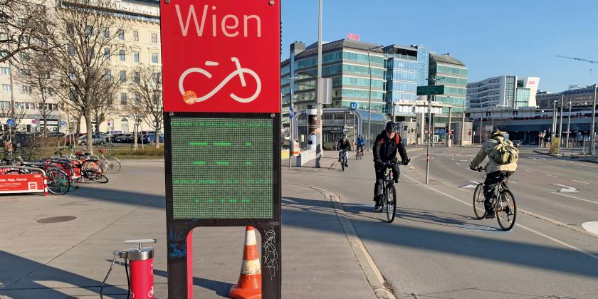 Radweg am Praterstern