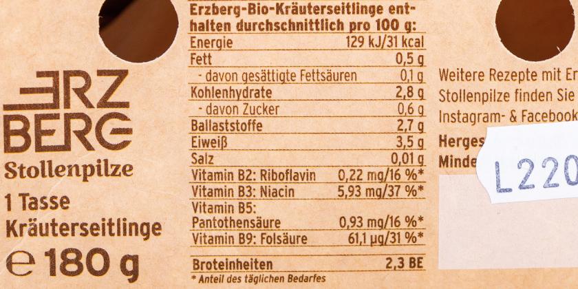 Erzberg Stollenpilze Kräuterseitlinge: Zutatenliste