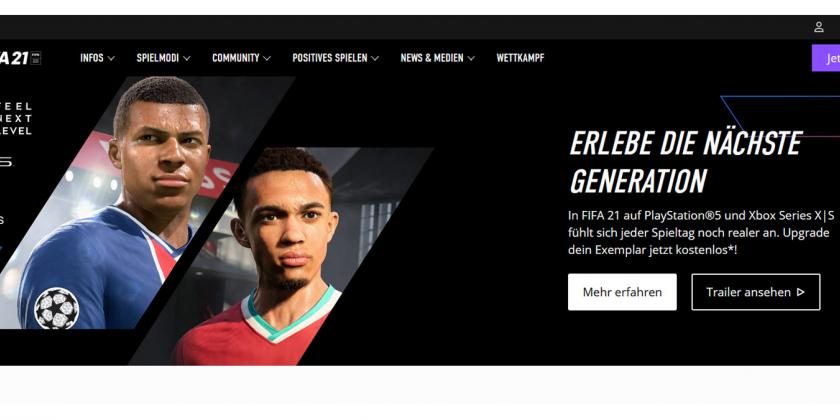 Screenshot des Videospiels FIFA 21