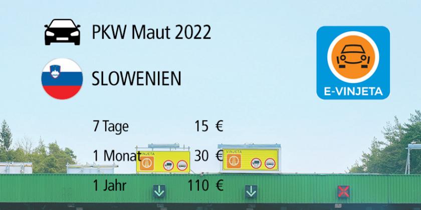 Infografik mit slowenischen Mautkosten