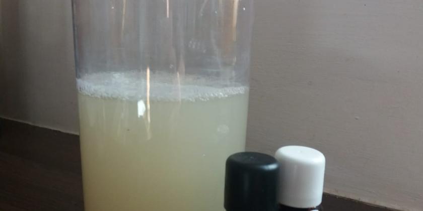 Fertige Waschlauge und ätherische Öle