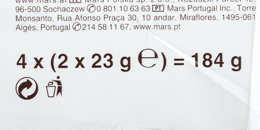 Twix und Twix white: 184 g Inhalt