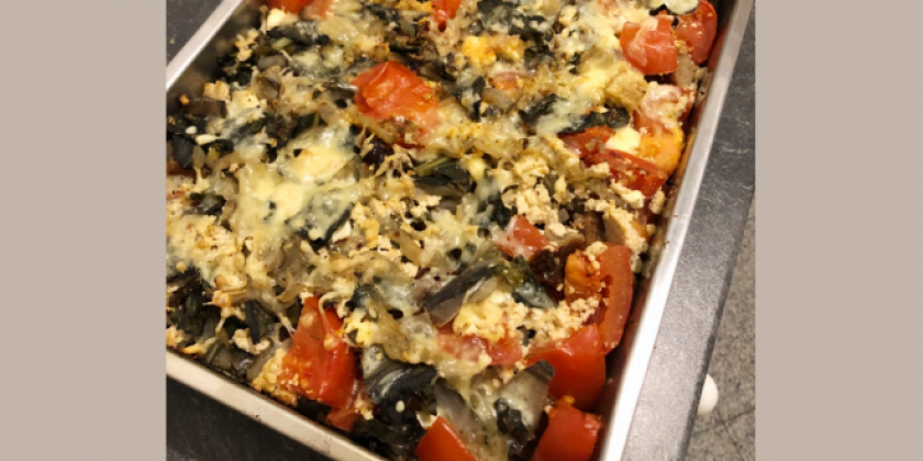 Pikanter Brotauflauf