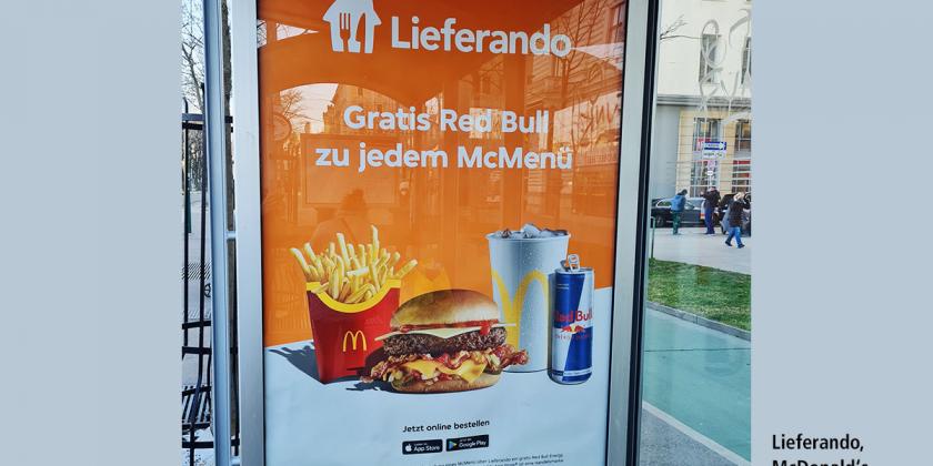 Werbeanzeige Wiener Linien Schottenring Lieferando