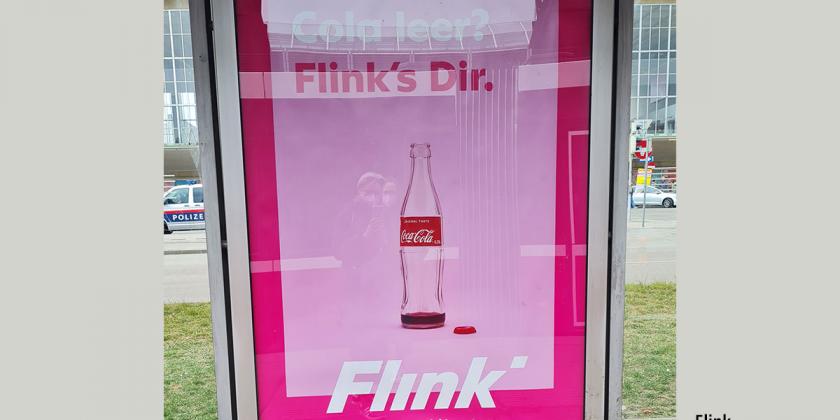 Werbeanzeige Wiener Linien Westbahnhof Flink Coca Cola