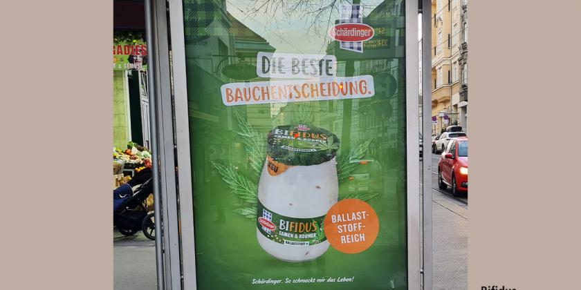 Werbeanzeige Wiener Linien Lange Gasse Bifidus