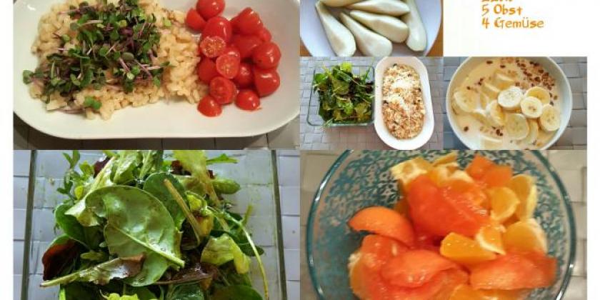 Mehrere gesunde Gerichte, die von der Autorin am 22.01.2017 verzehrt wurden.