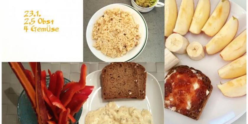 Mehrere gesunde Gerichte, die von der Autorin am 23.01.2017 verzehrt wurden.