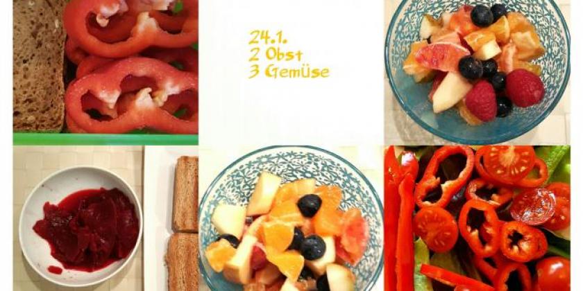 Mehrere gesunde Gerichte, die von der Autorin am 24.01.2017 verzehrt wurden.