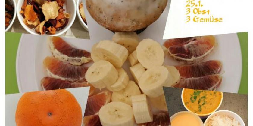 Mehrere gesunde Gerichte, die von der Autorin am 25.01.2017 verzehrt wurden.