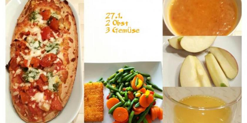 Mehrere gesunde Gerichte, die von der Autorin am 27.01.2017 verzehrt wurden.