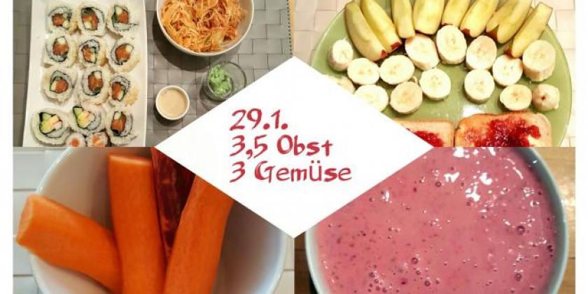 Mehrere gesunde Gerichte, die von der Autorin am 29.01.2017 zubereitet wurden.