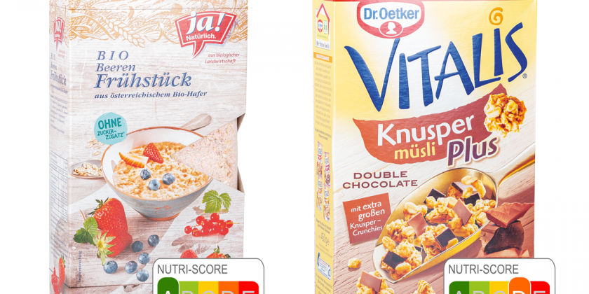 Ja! Natürlich Beeren Frühstück und Dr. Oetker Vitalis Knusper Plus Double Choccolate