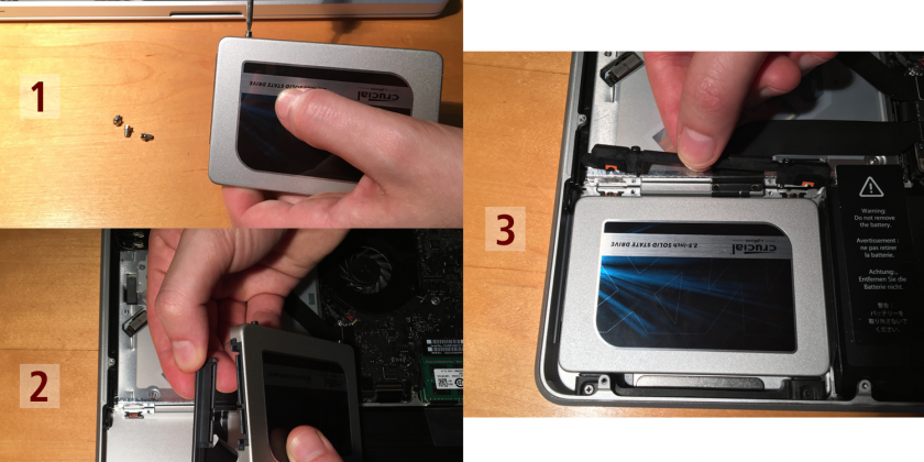 Hier wird die neue HDD eingebaut.