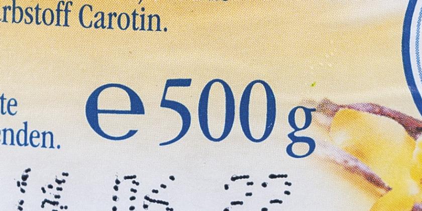 SPAR Natur pur Bergbauern Bio-Joghurt - Etikett des Landliebe-Joghurts mit 500 Gramm.