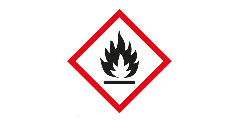 Gefahrenzeichen für entzündbare Materialien