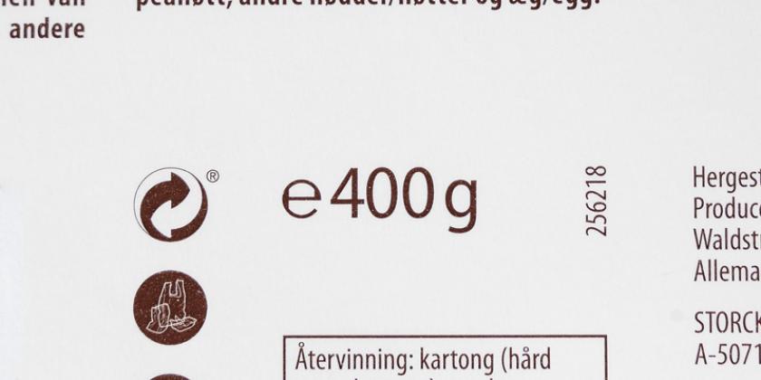 Merci finest selection: Rückseite der Großpackung zeigt 400 g Inhalt an Schokolade an