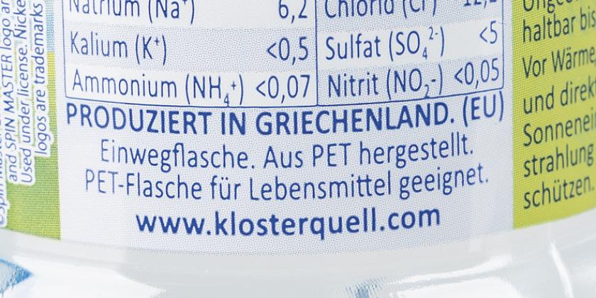 Klosterquell Paw Patrol Wasser: Hinweis zu Einwegflasche