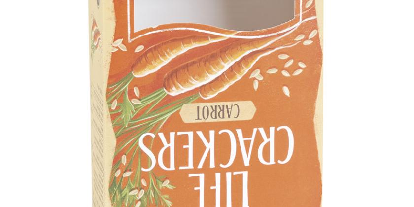 Lifefood Life Crackers Carrot Packung auf den Kopf gestellt