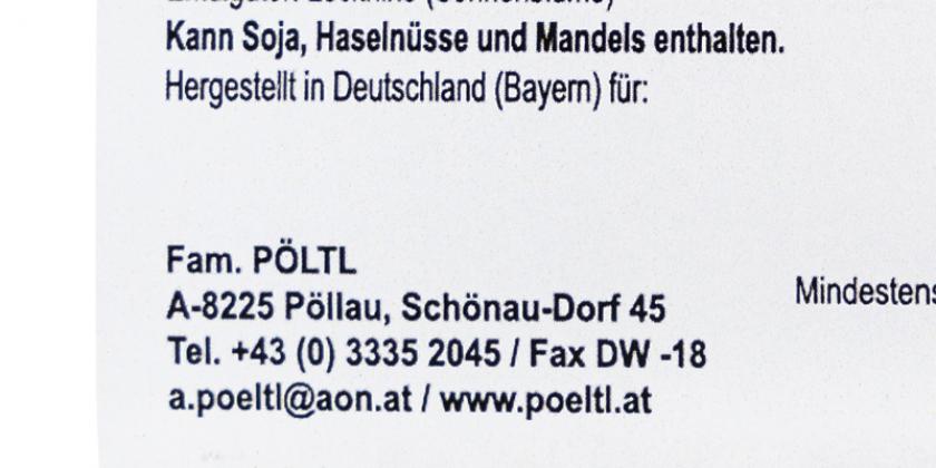 Pöltl Schokolade mit Birne: Hergestellt in Angabe